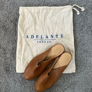 Camel Tan Adelante Women's Leather Mules Size 9